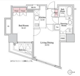 パークキューブ八丁堀の物件間取画像